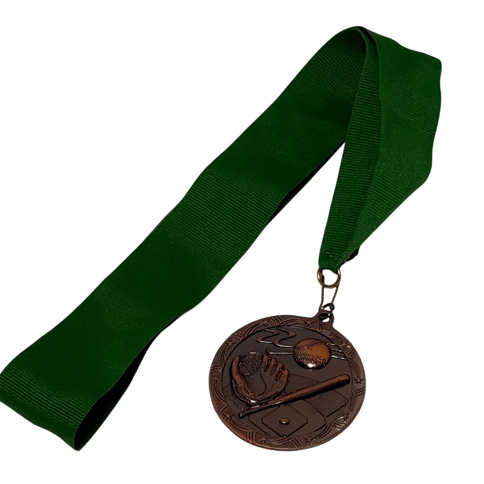 2010 Vfw State Baseball Tournament 6th Place Medal Bronze Tone Green Ribbon